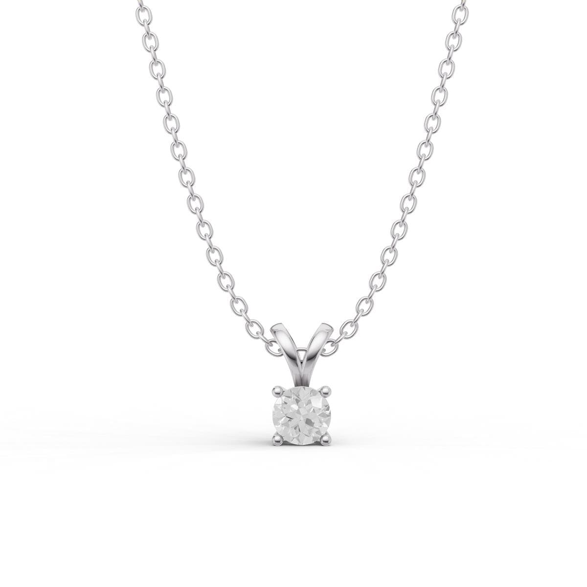 Lab Round Solitaire Pendant Size 2 CT