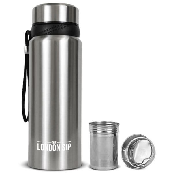 London Sip - 25oz Tea Infuser Bottle, Silver