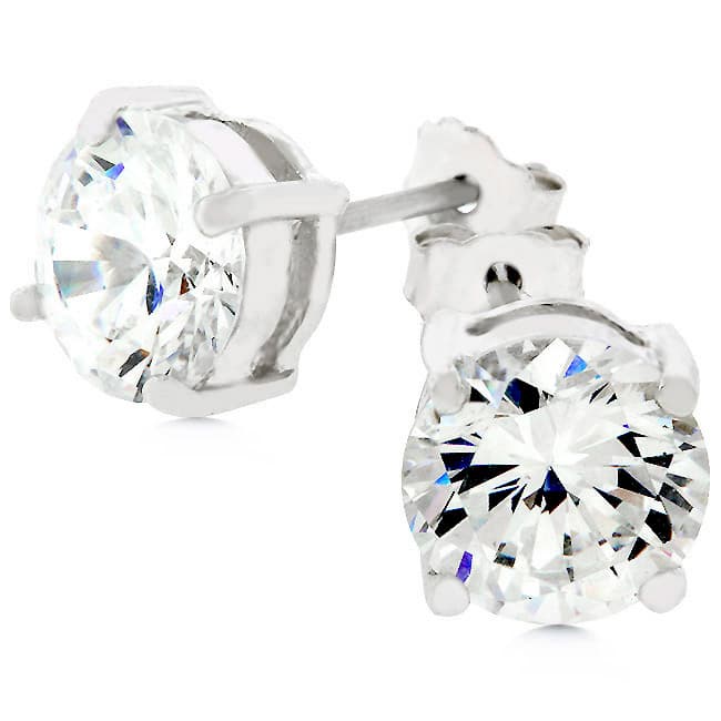 Round Cut CZ Stud Earrings