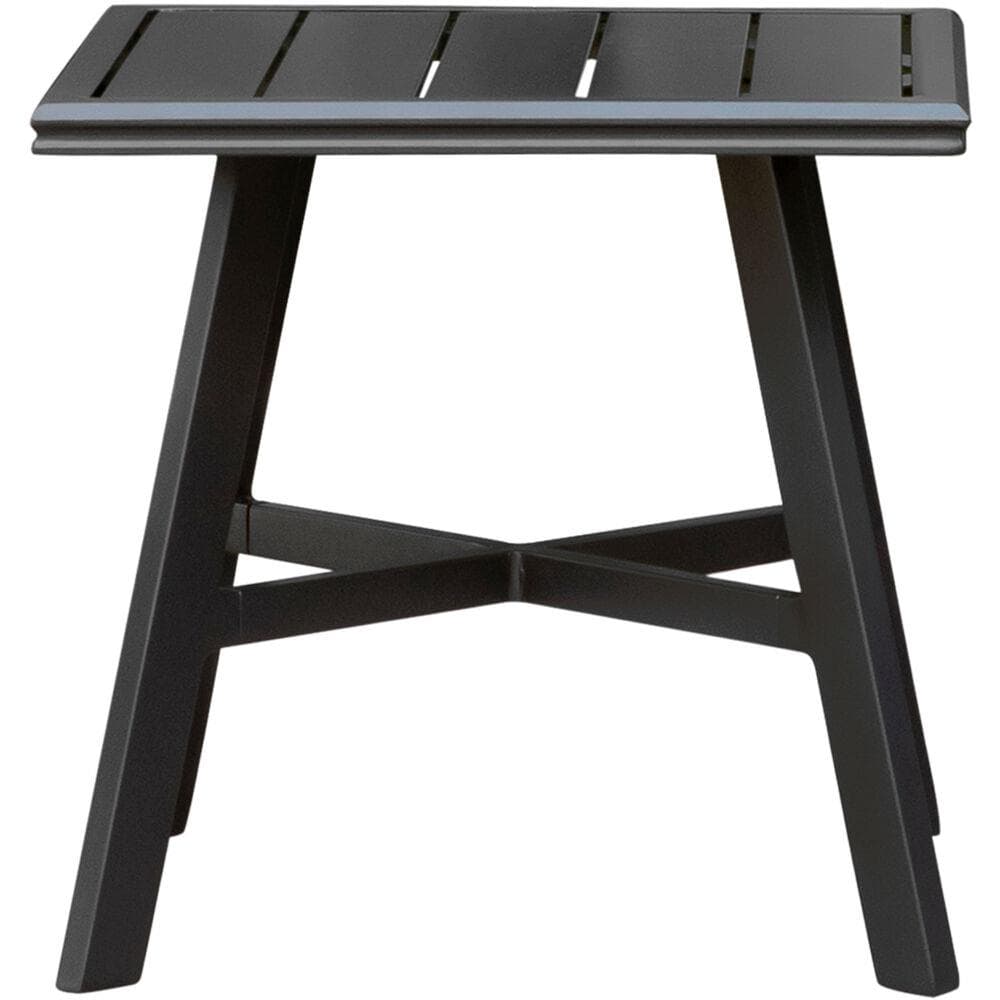 All-Weather Commercial-Grade Aluminum 22" Square Slat-Top Side Table