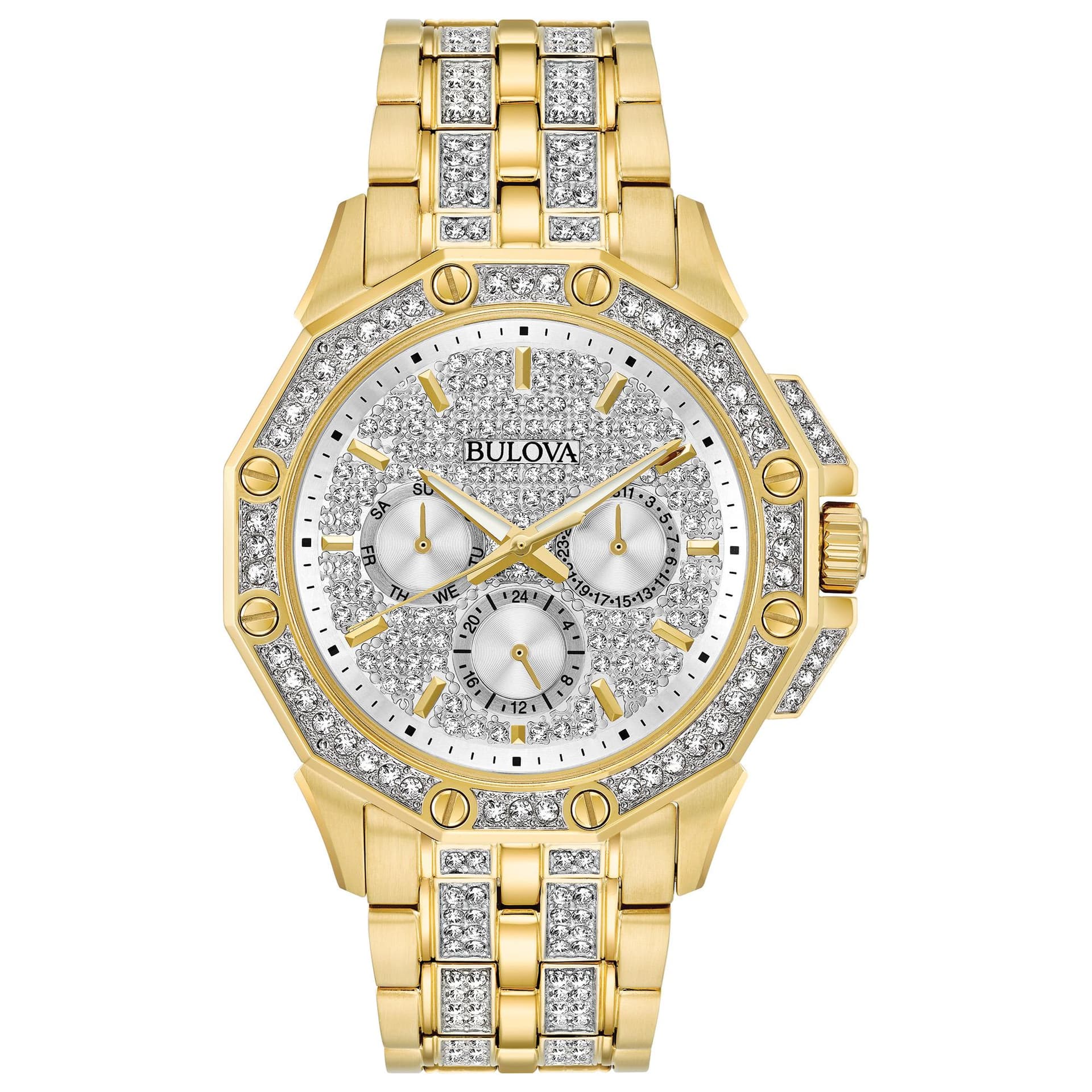 Mens Octava Gold-Tone & Swarovski Crystal Watch