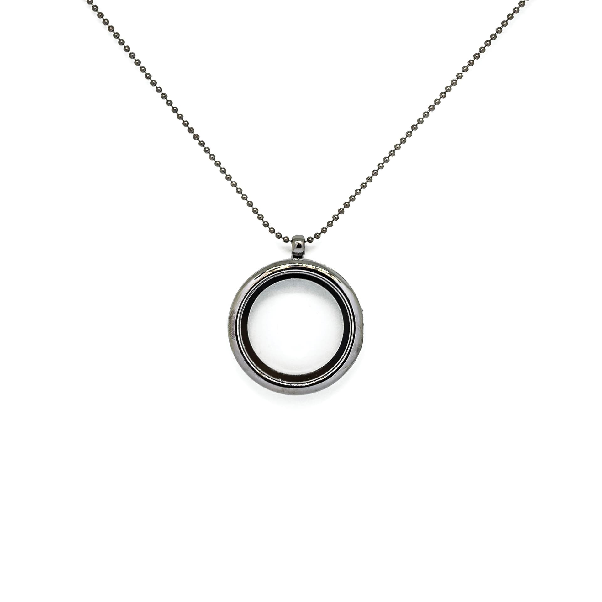 Gun Black 21st Century Transparent Locket Necklace