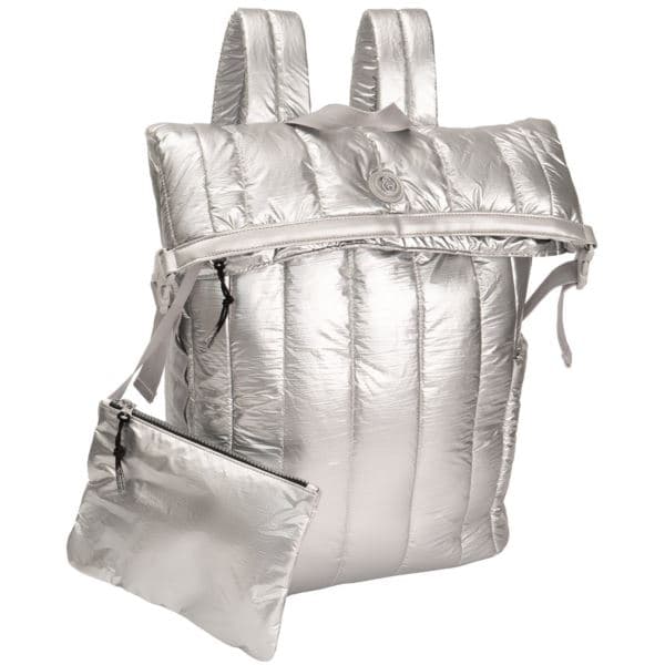 Metallic Quilted Backpack Size 18"