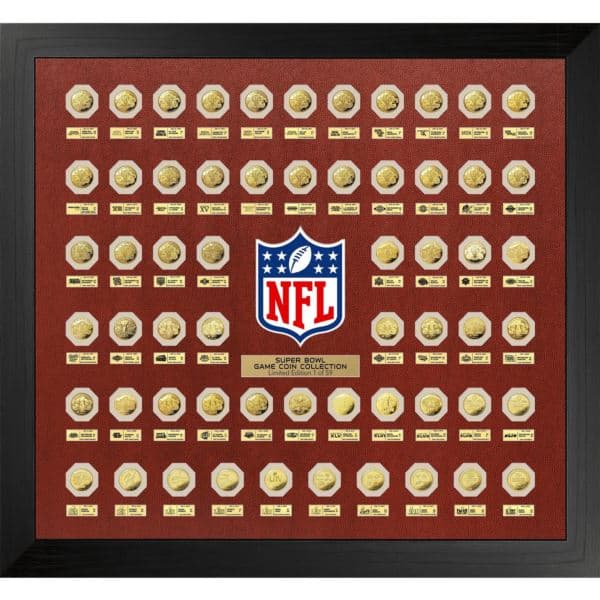 NFL Gold Super Bowl Flip Coin Collection Frame