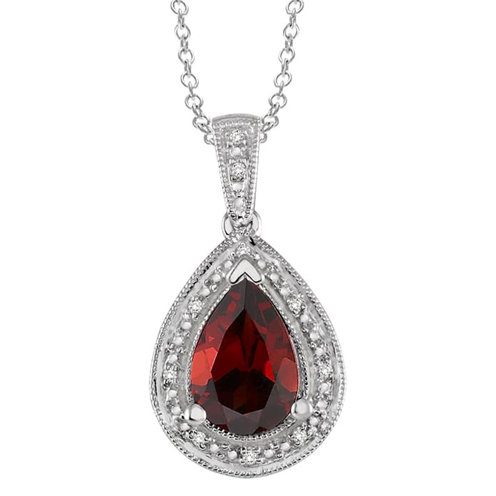 Garnet and Diamond Necklace