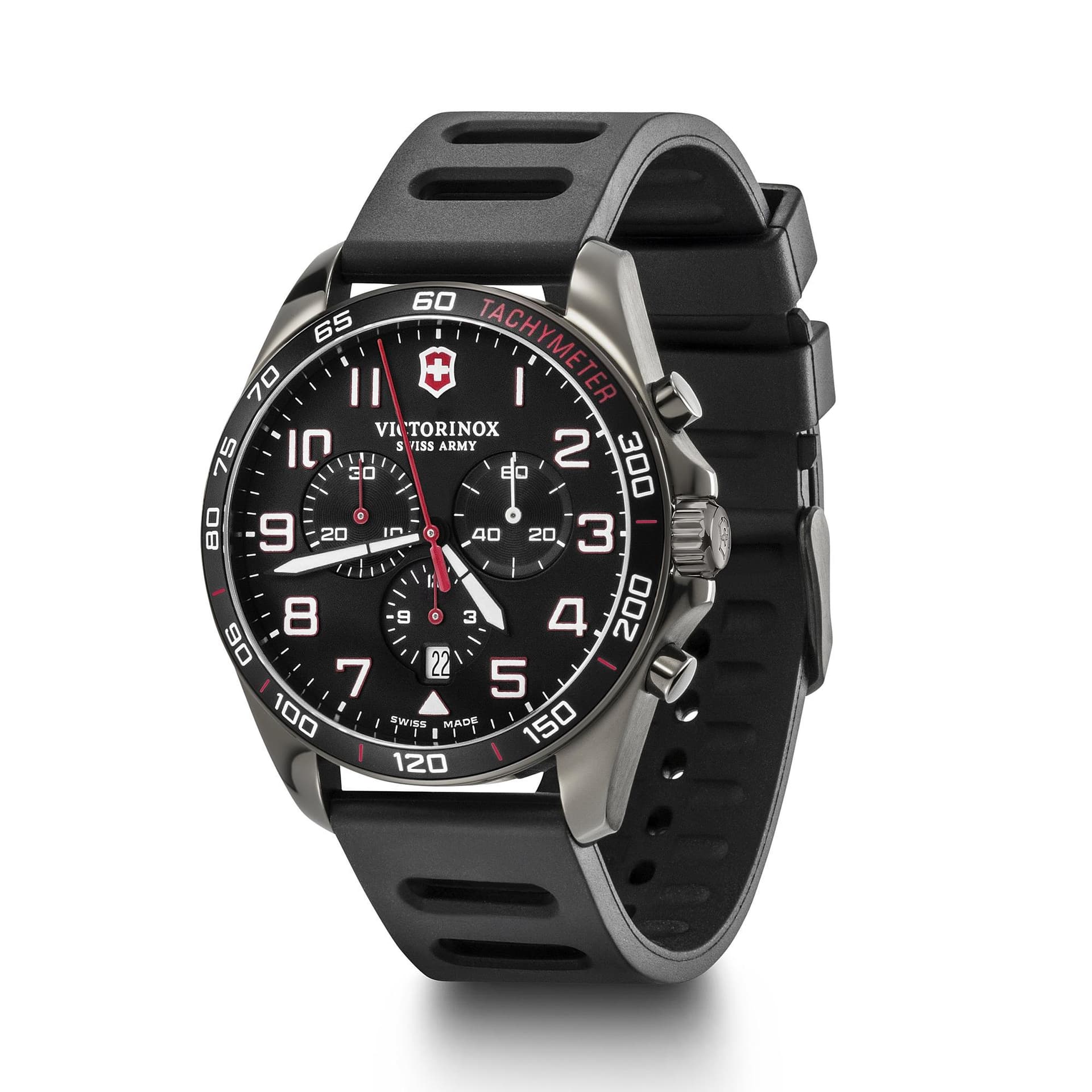 FieldForce Sport Chrono 42mm, black case, black dial, black bezel, black rubber strapQ4/2019