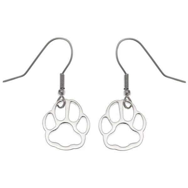 Paw Print Fish Hook Earrings
