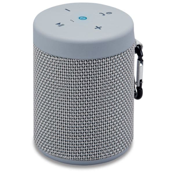 Waterproof Fabric Portable Speaker w/ Speakerphone Light Gray