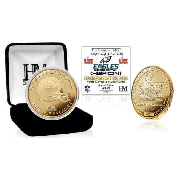 Philadelphia Eagles Super Bowl LIX Champions Gold Mint Coin