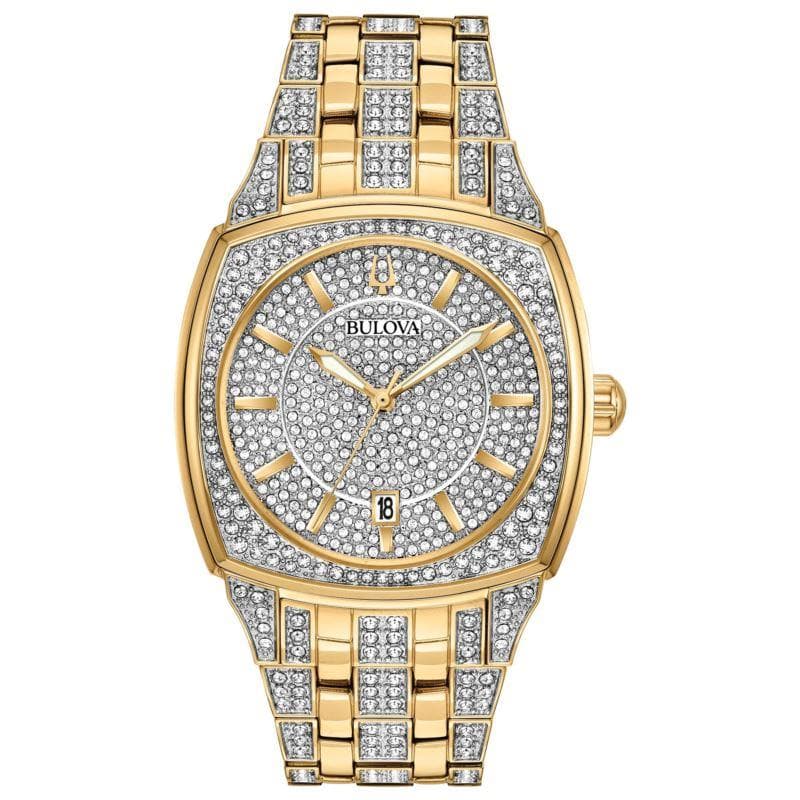 Men's Crystal Collection Gold Tone Bracelet Watch