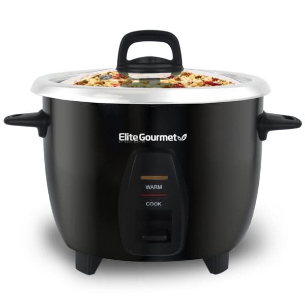 10 Cup Rice Cooker w/ Stainless Steel Cooking Pot Black