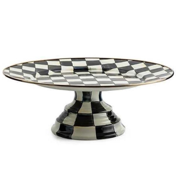 Sterling Check Large Pedestal Platter
