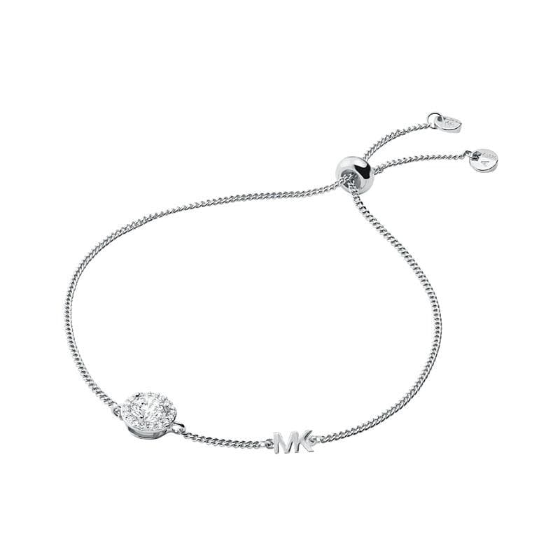 Precious Metal Pave Sterling Silver Slider Bracelet Rose Gold