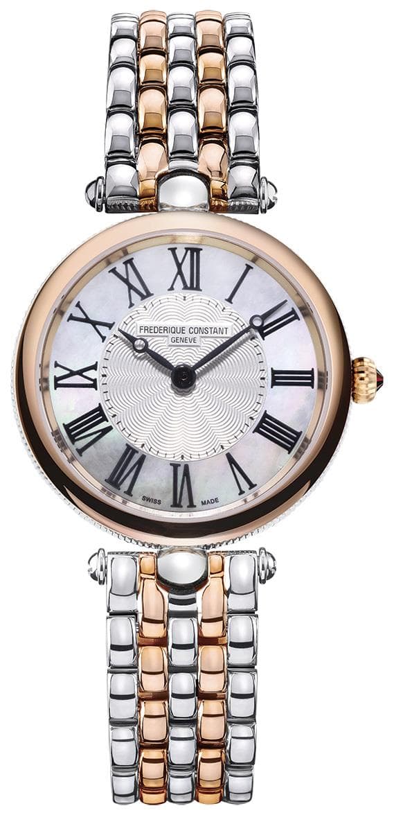 Ladies FC Classic Quartz Silver-Tone Stainless Steel Bracelet watch, White dial