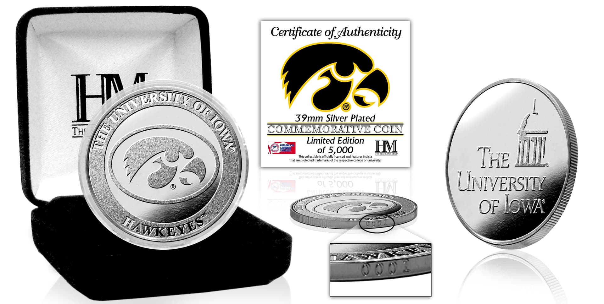 University of Iowa Hawkeyes Silver Coin