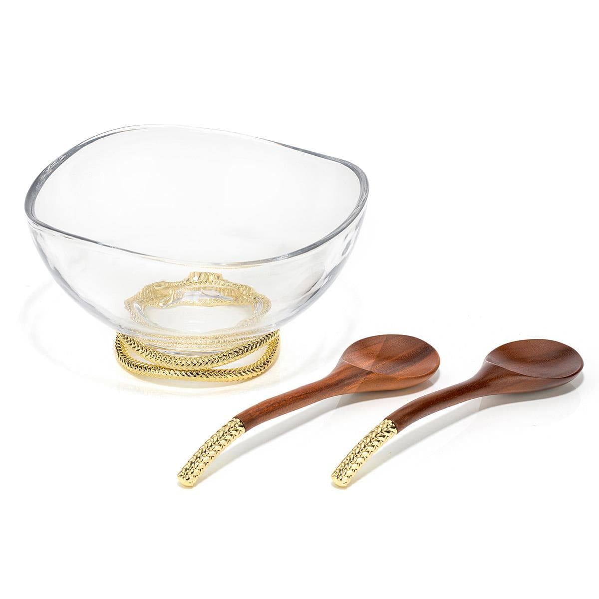Braid Gold Glass Salad w/ Serv