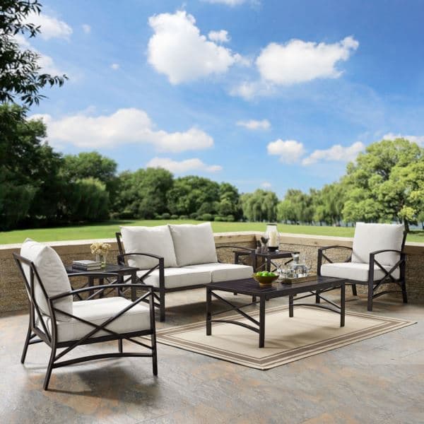 Kaplan 6Pc Outdoor Loveseat Patio Furniture Set