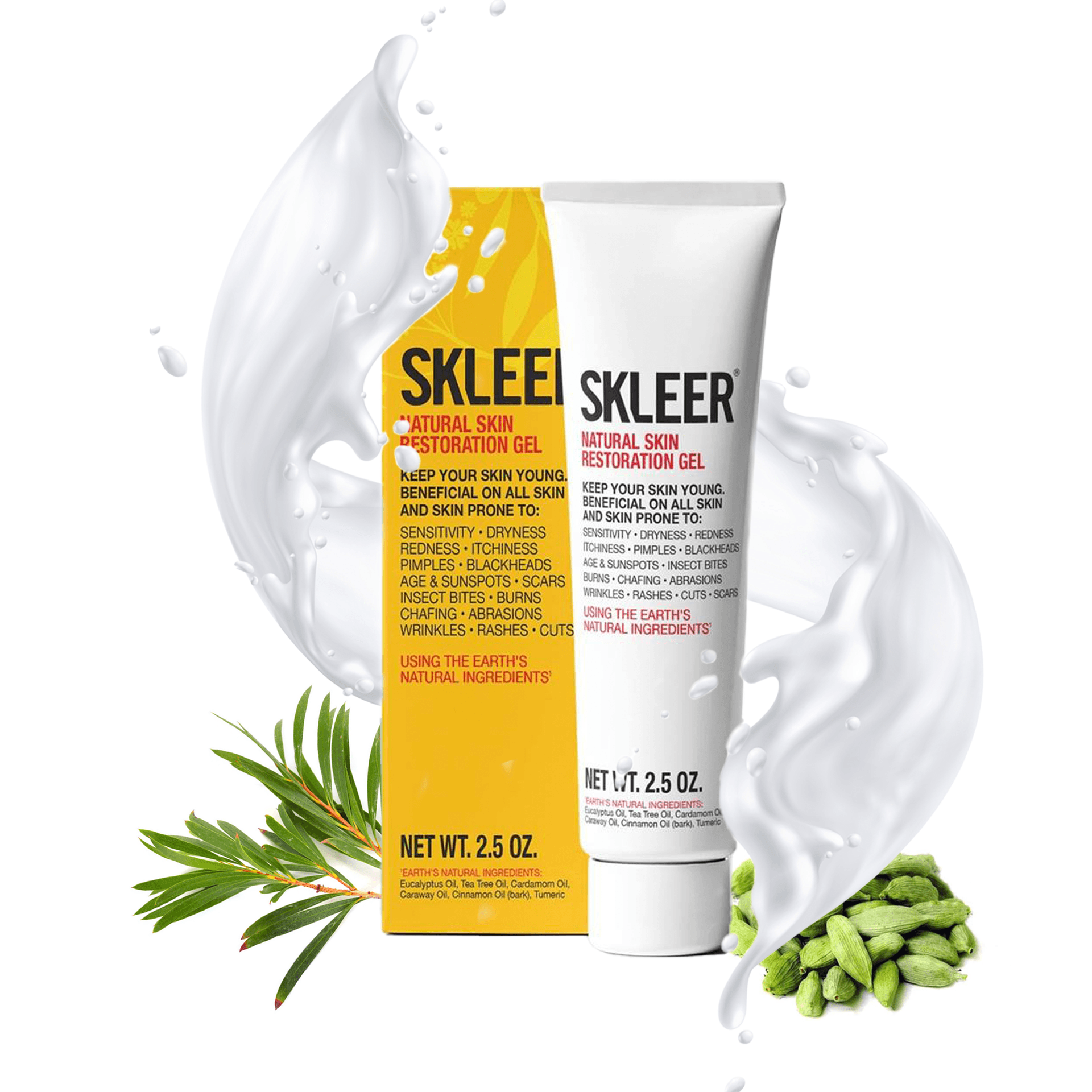 SKLEER Natural Skin Restoration Gel - 75 ml/ 2.5 oz