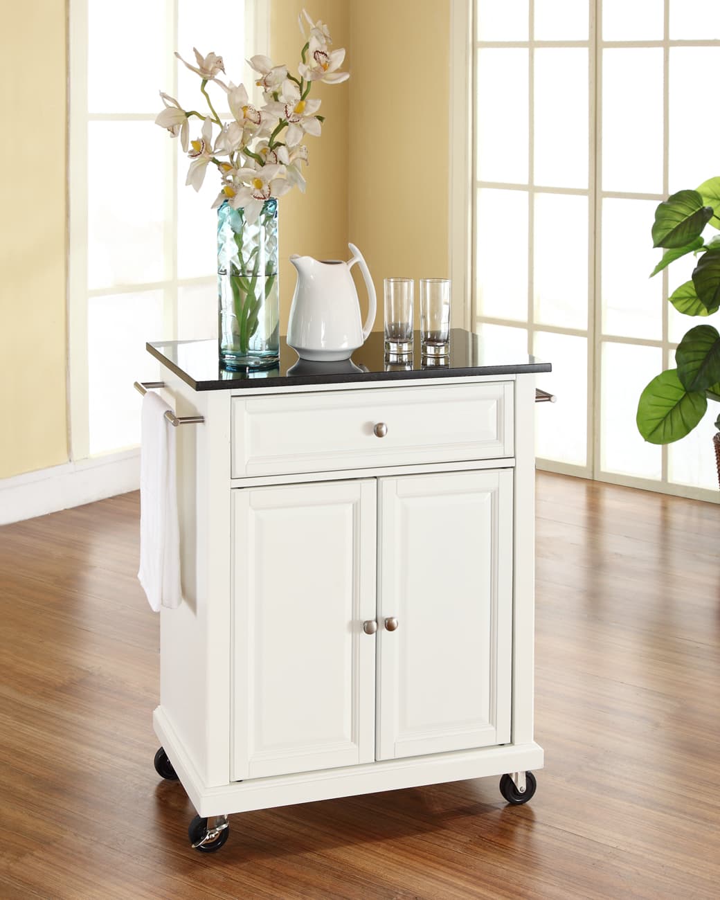 Compact Granite Top Kitchen Cart