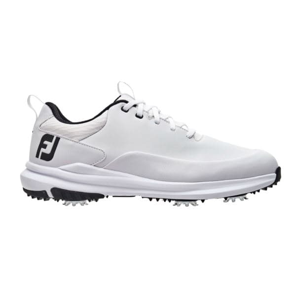 FootJoy Tour Rival Men's Spiked Golf Shoes - White/White/Black/8 Medium