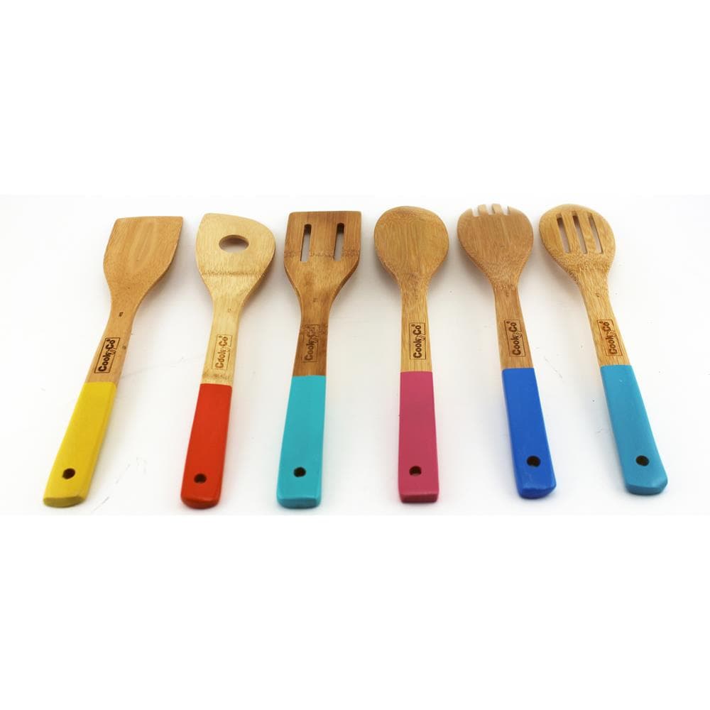 CooknCo Bamboo Utensil Set/ Multi-Color 6pc
