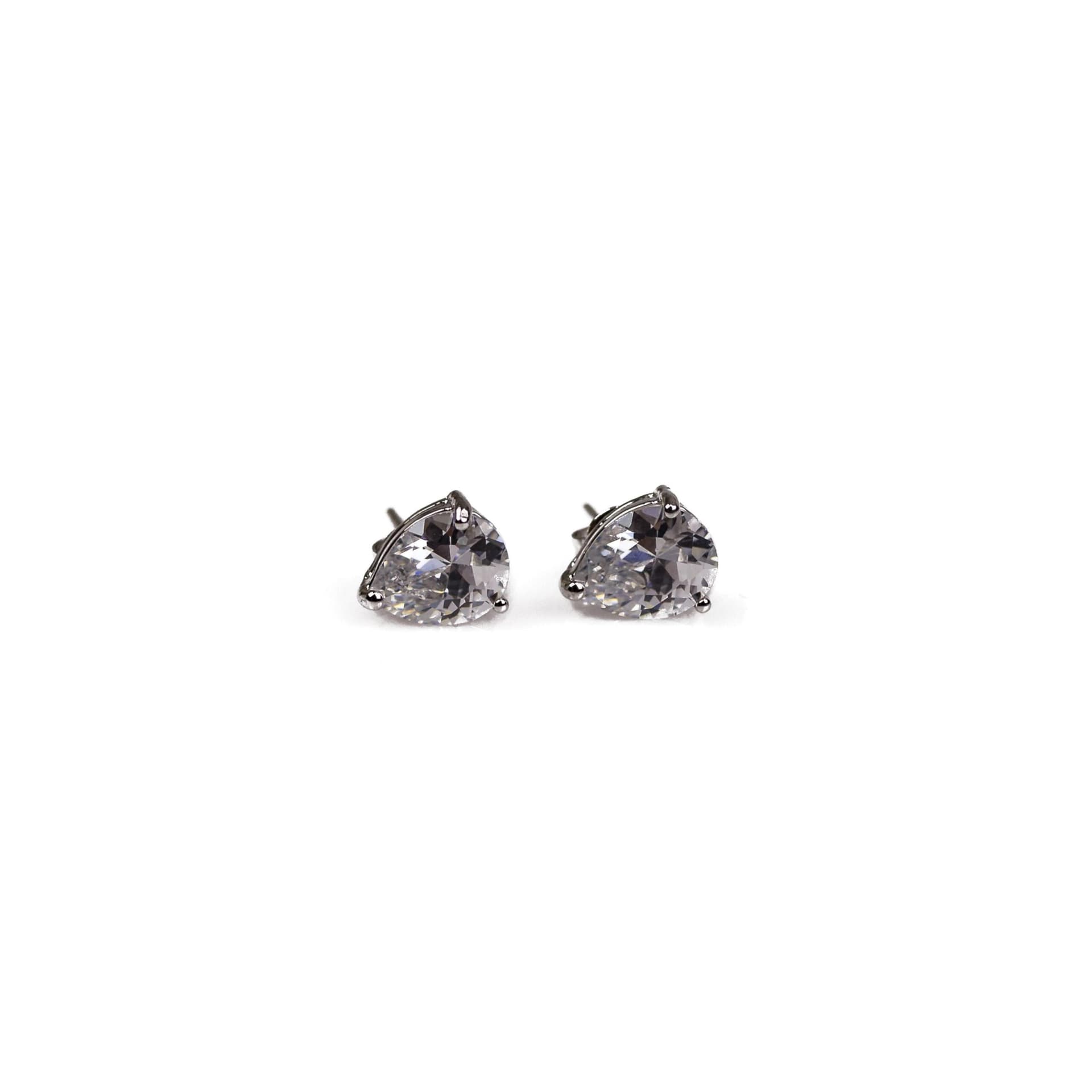 Water Drop CZ Solitaire Earrings