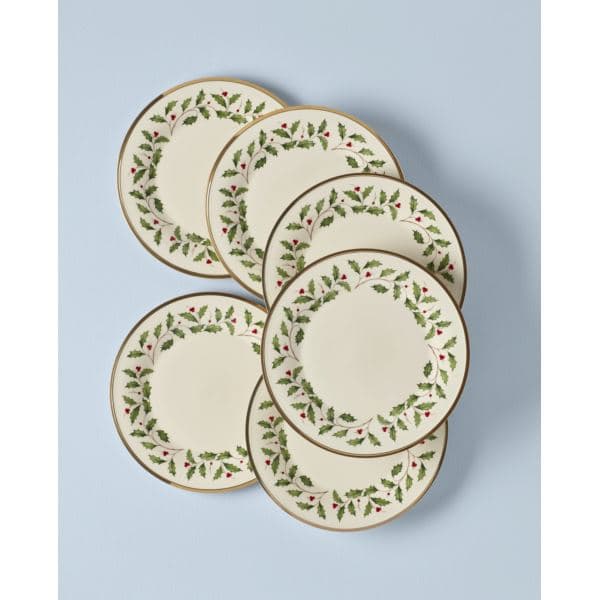 6pc Holiday Dinner Plate Set