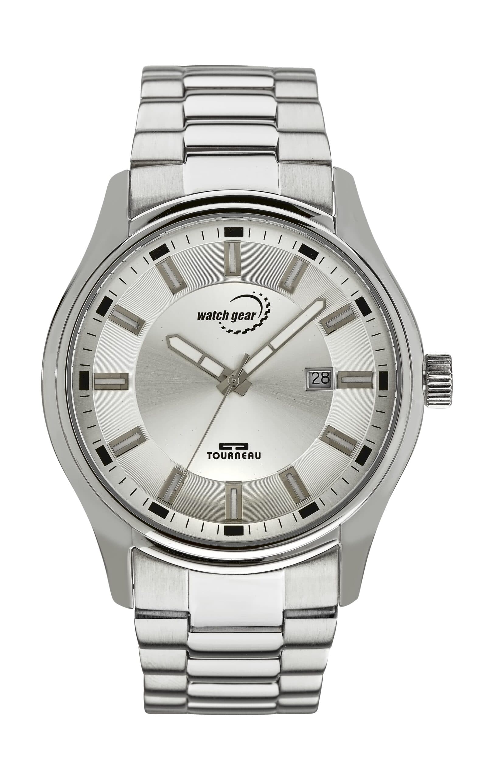 Men's Silver Sunray Dial Watch