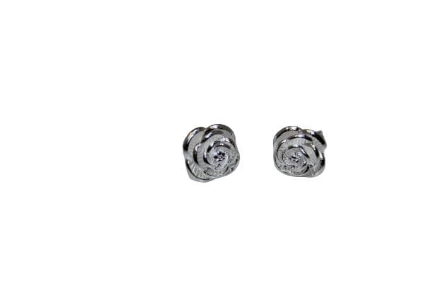 Sterling Silver Petite Rose Shaped Earrings