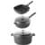GEM 5Pc Nonstick Cast Aluminum Cookware Set, Glass Lids