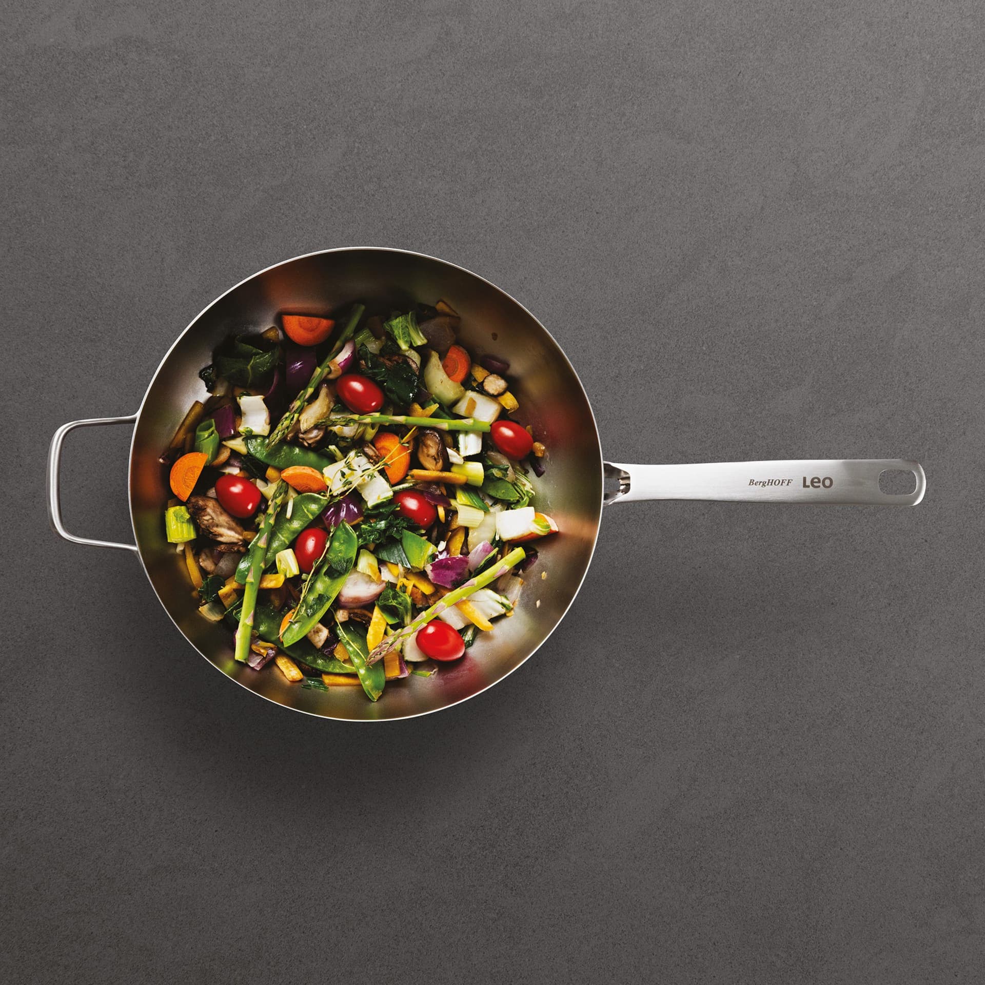 Leo Graphite 11" Recycled SS Cov Wok, 5.2Qt,