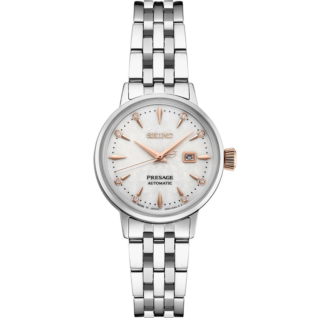 Presage SS Automatic White Dial w/ Diamond Markers