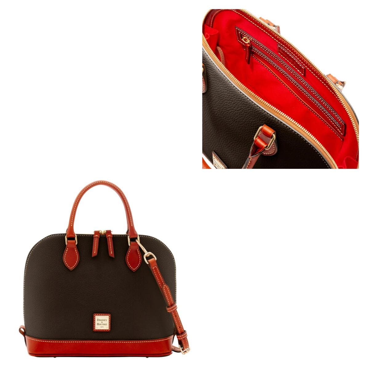 Pebble Grain Zip Zip Satchel