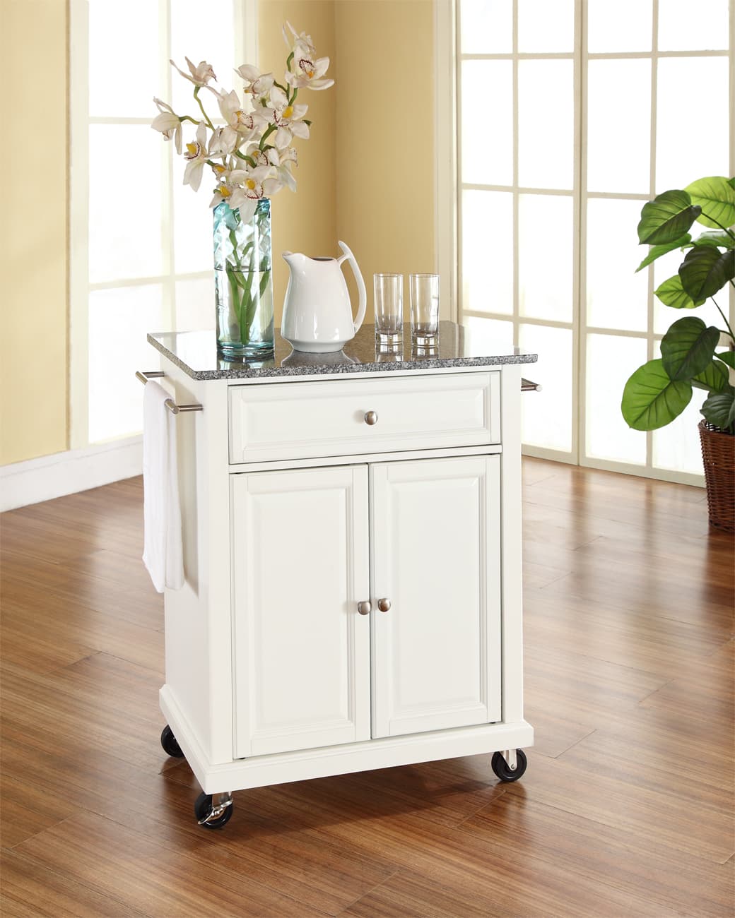 Compact Granite Top Kitchen Cart