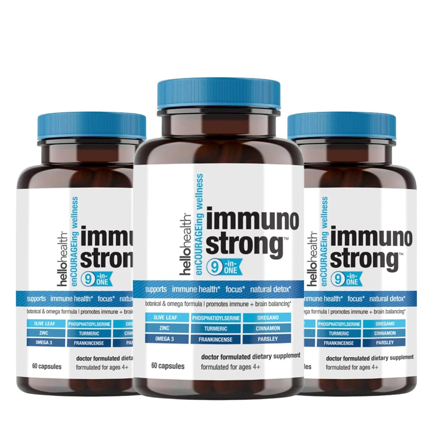9-in-1 Immune Support Natural & Detox Capsules - 3 Bottles