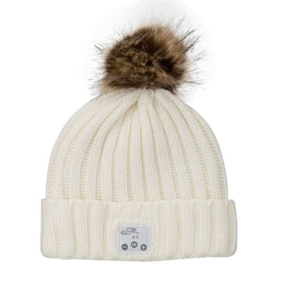 Bluetooth Wireless Music Beanie w/ Built-in Speakers and Mic White