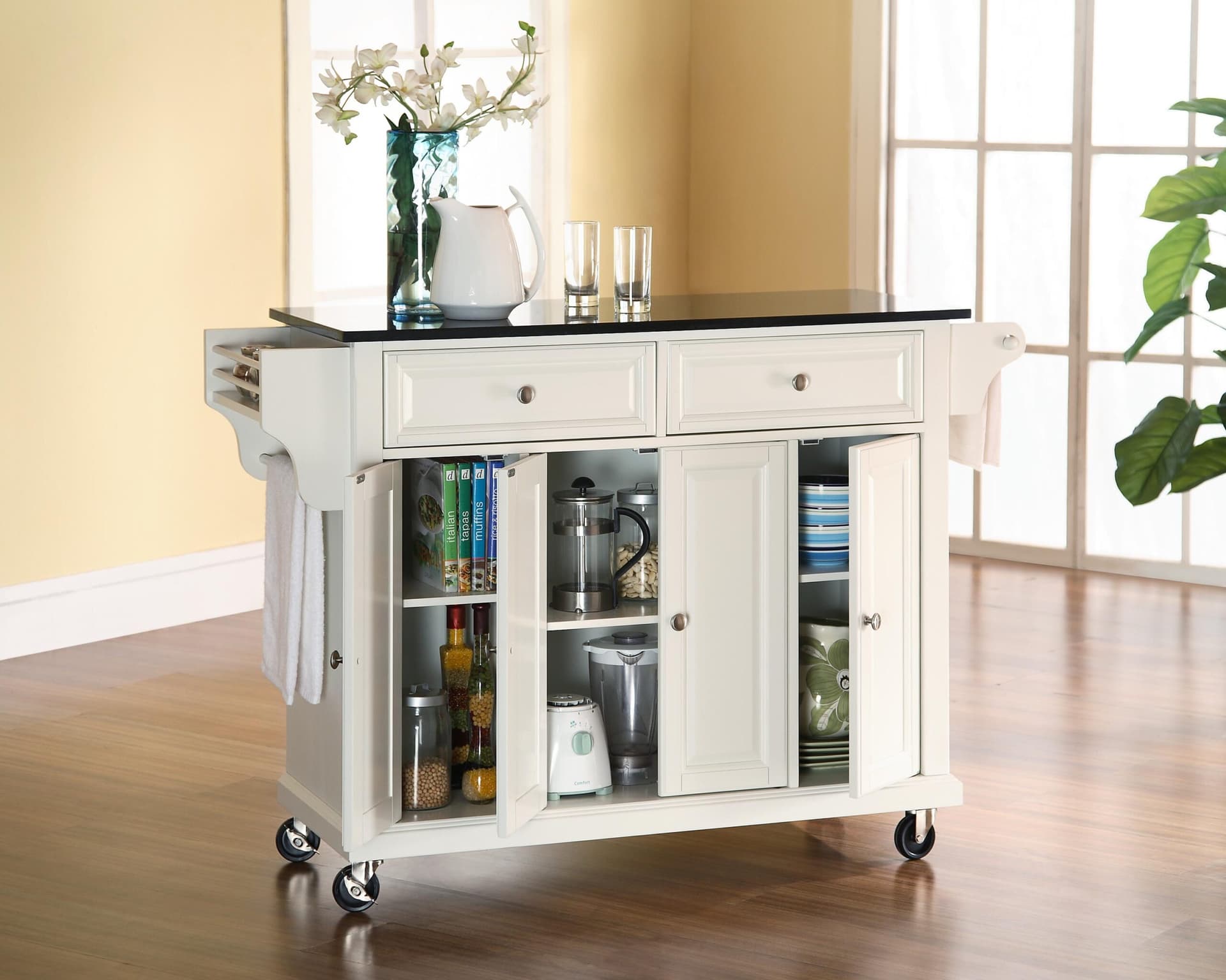 Full Size Granite Top Kitchen Cart