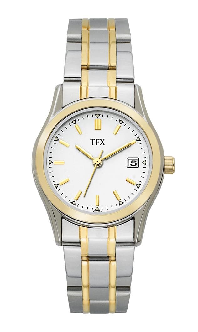 Ladies' TFX Two-Tone Stainless Steel Watch White Dial