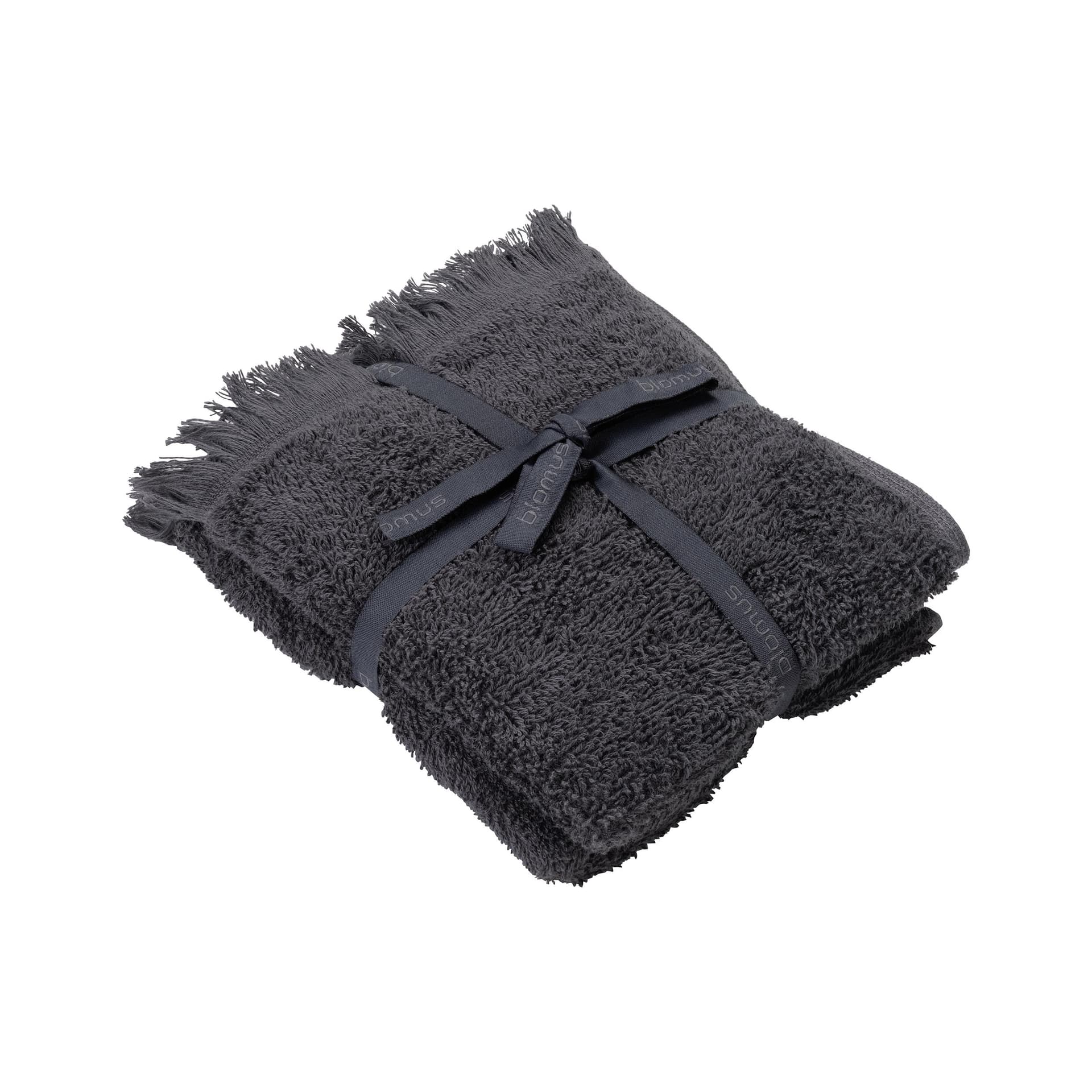 FRINO 2 Fringed Organic Cotton Terry Guest Hand Towel Set