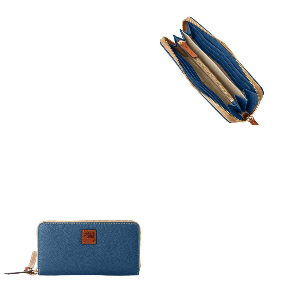 Pebble Grain Large Zip Around Wristlet
