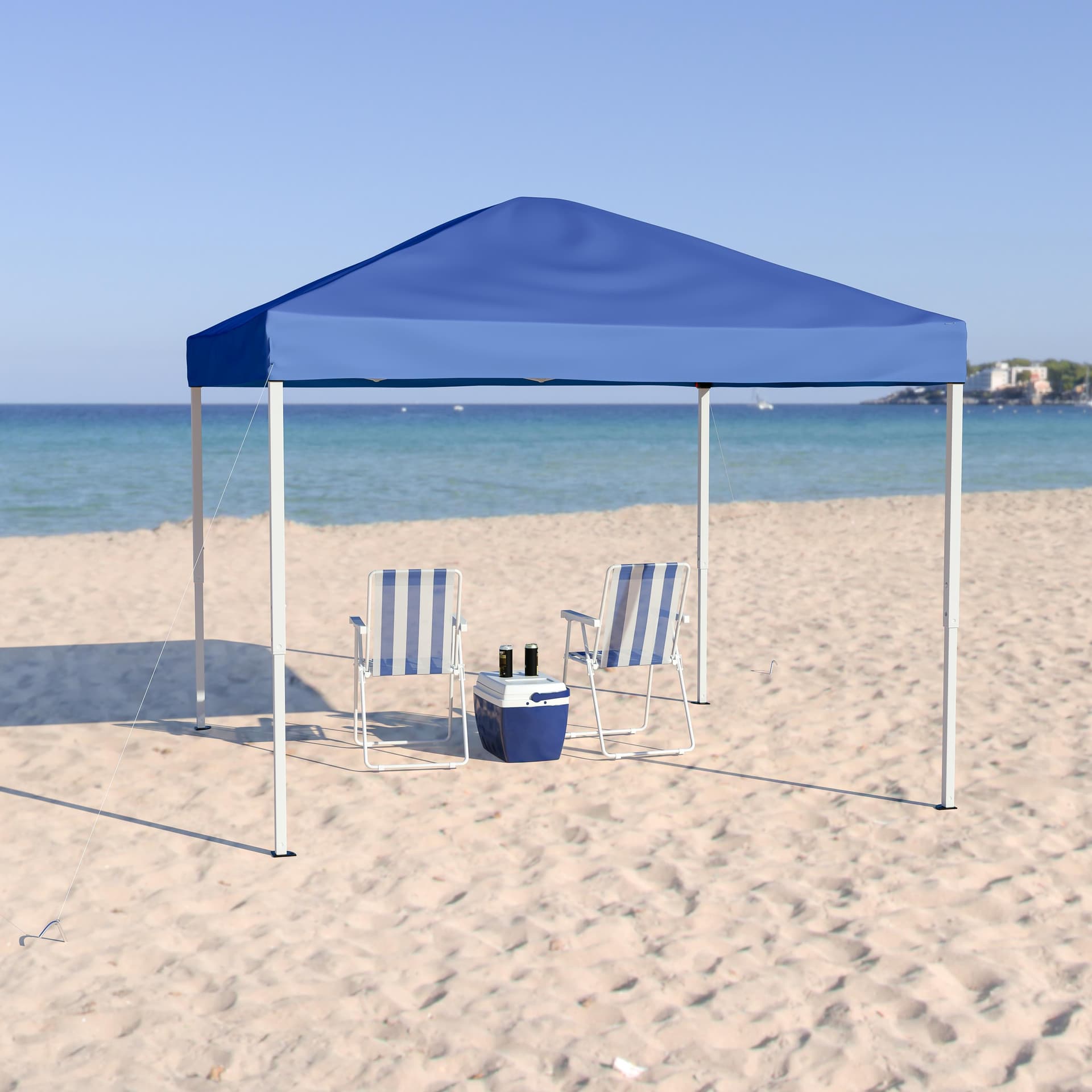 10'x10' Blue Weather Resistant Easy Up Event Straight Leg Instant Canopy Tent