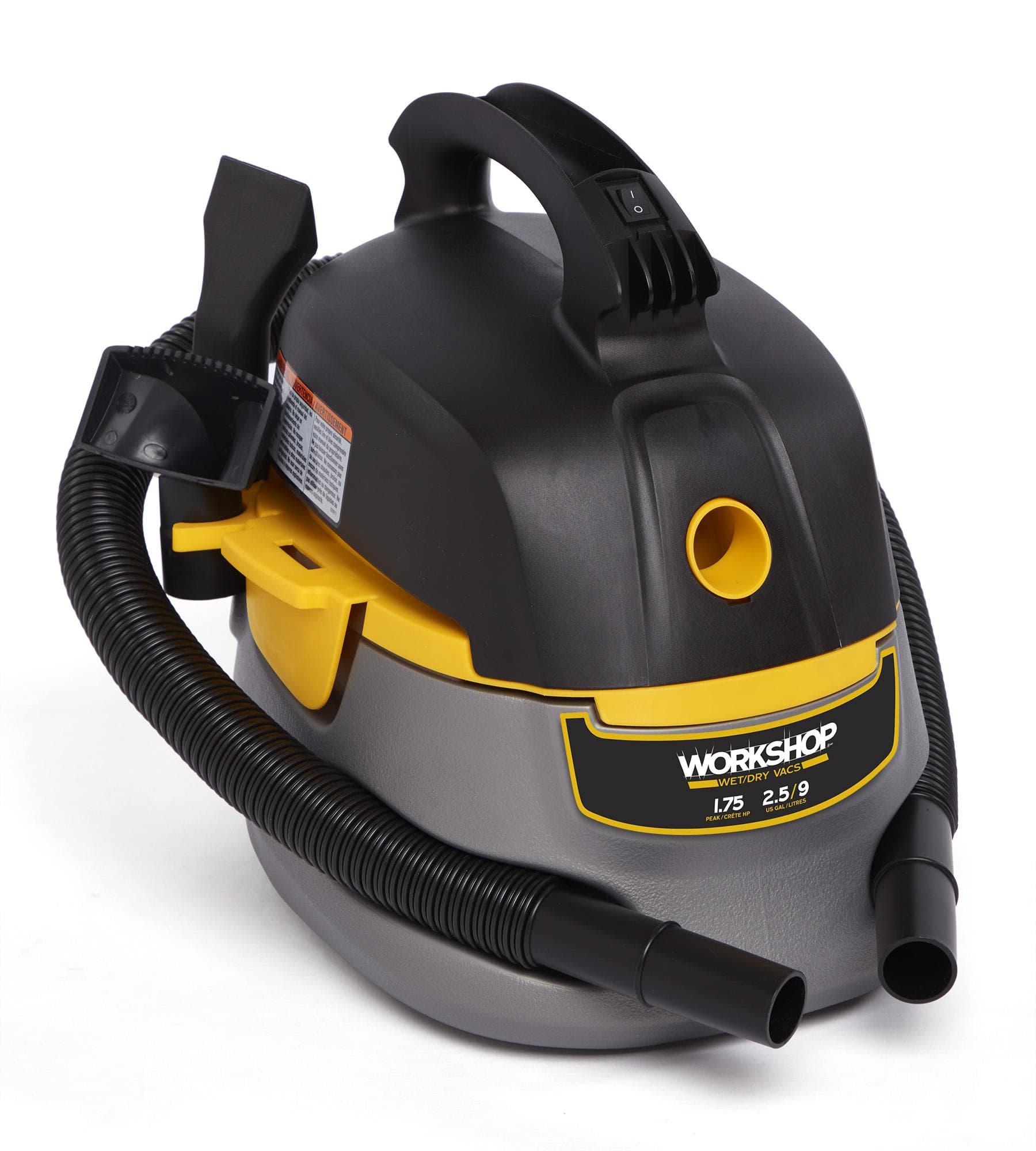 Portable Wet/Dry Vac - 2.5 Gallon 1.75 Peak HP