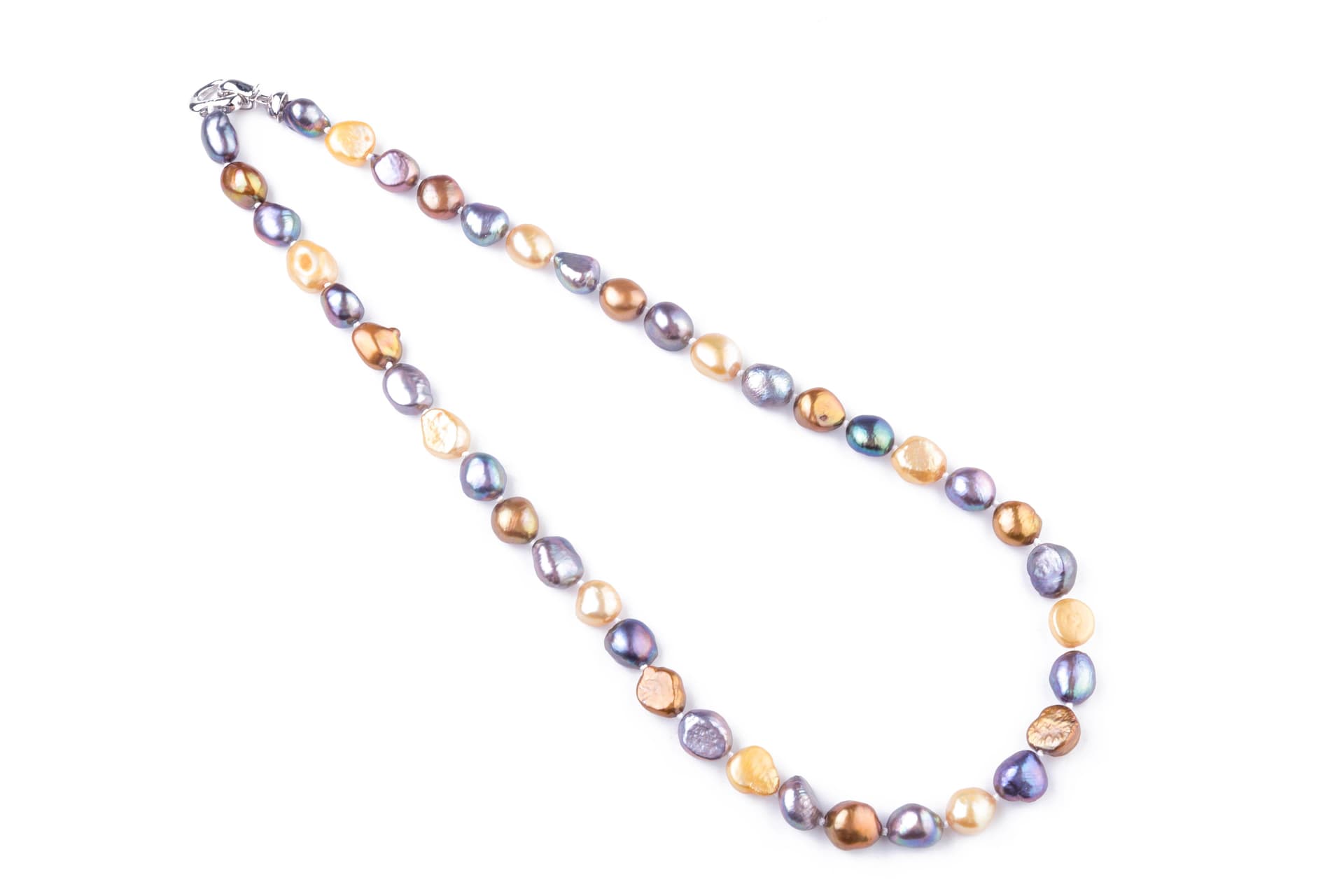 19-1/2" Multicolor Baroque Nugget Pearl Necklace
