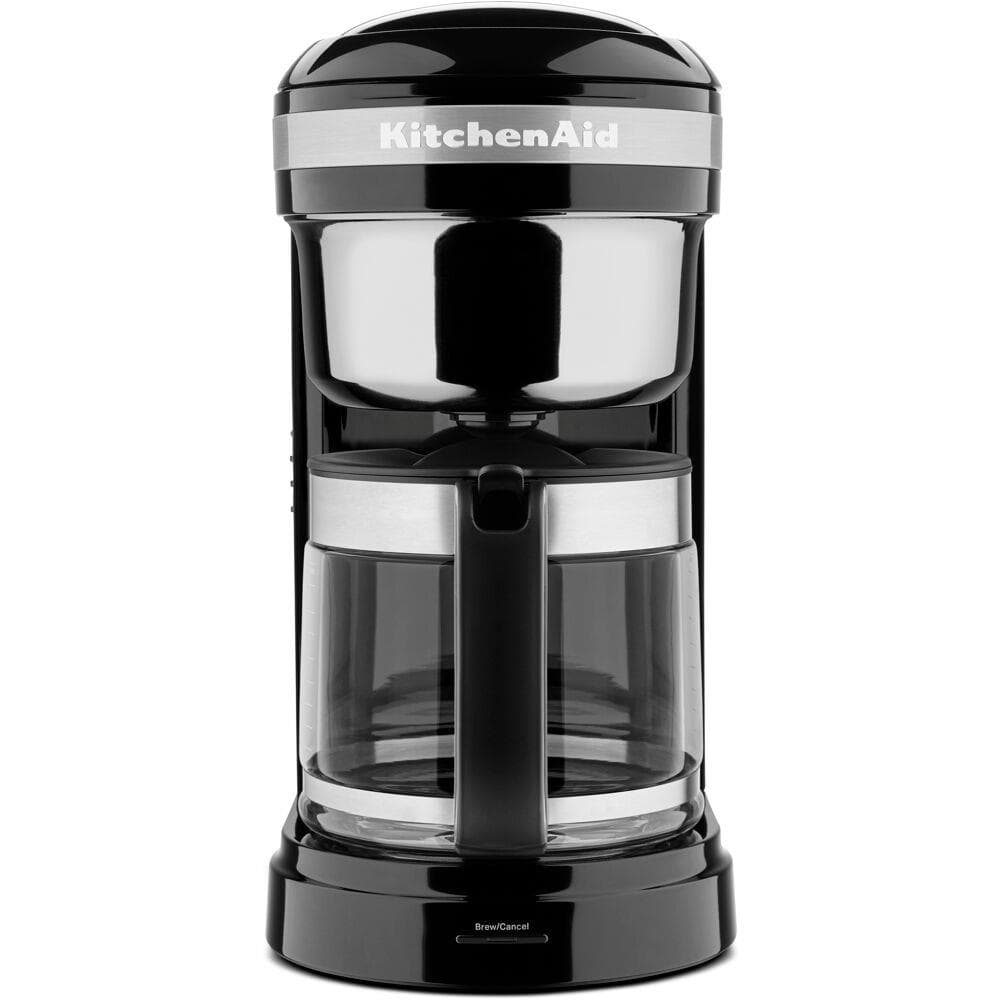 12-Cup Drip Coffee Maker with Spiral Showerhead and Programmable Warming Plate in Onyx Black
