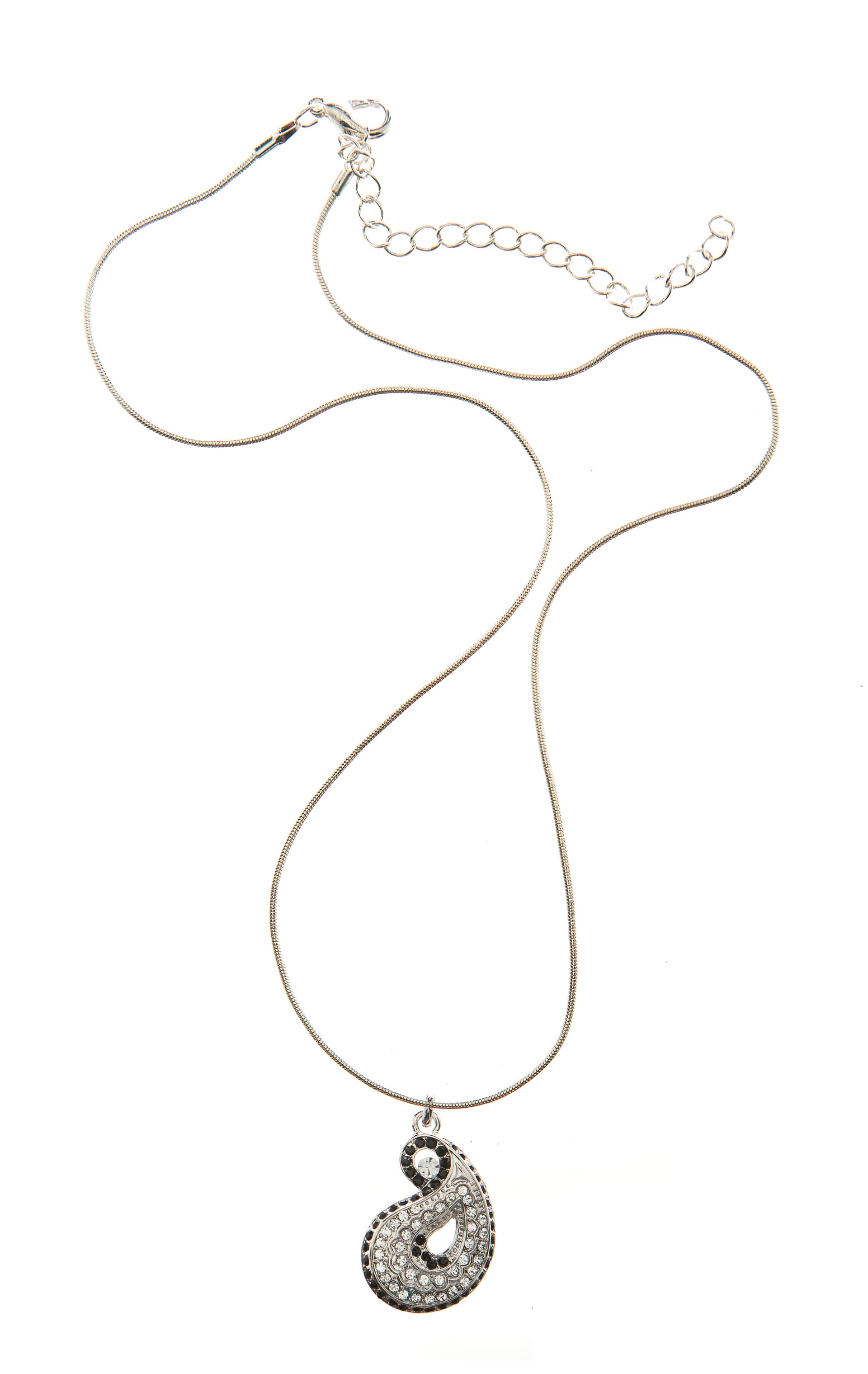 Paisley Crystal Black & White Necklace