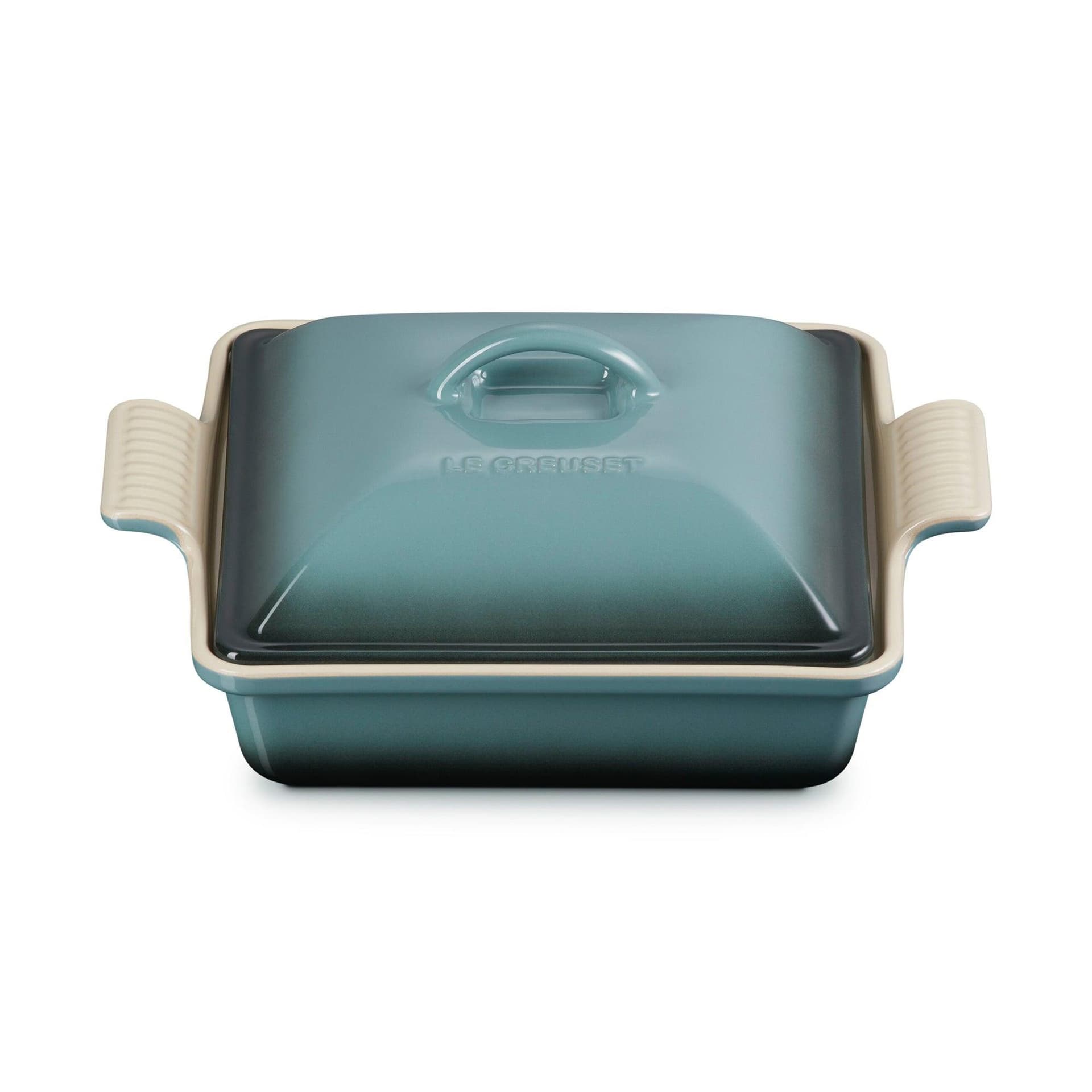 2qt Heritage Stoneware Shallow Covered Casserole Ocean