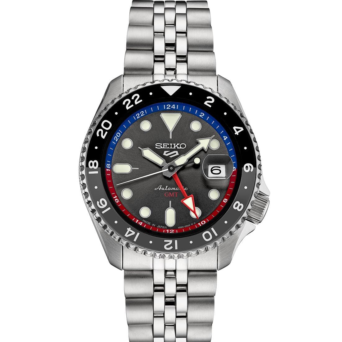 Seiko 5 Sports SS Automatic GMT Charcoal Dial