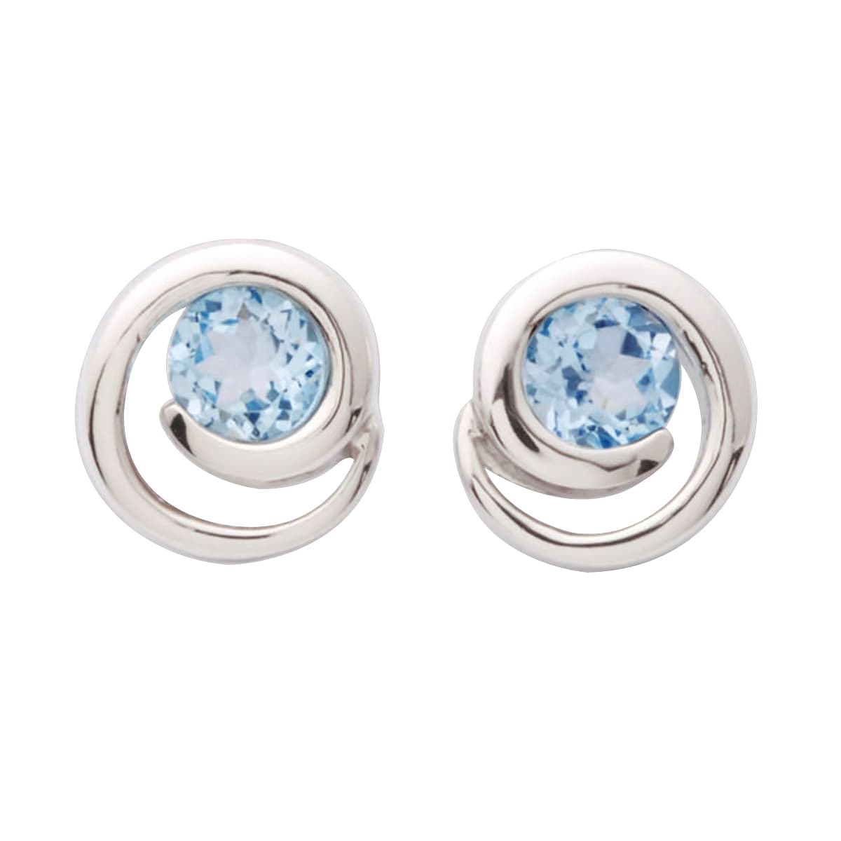 Swirl Blue Topaz Earrings