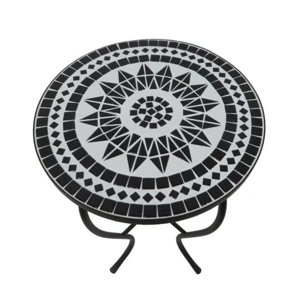 Mosaic Art Collection - Black Lily Accent Table - Black