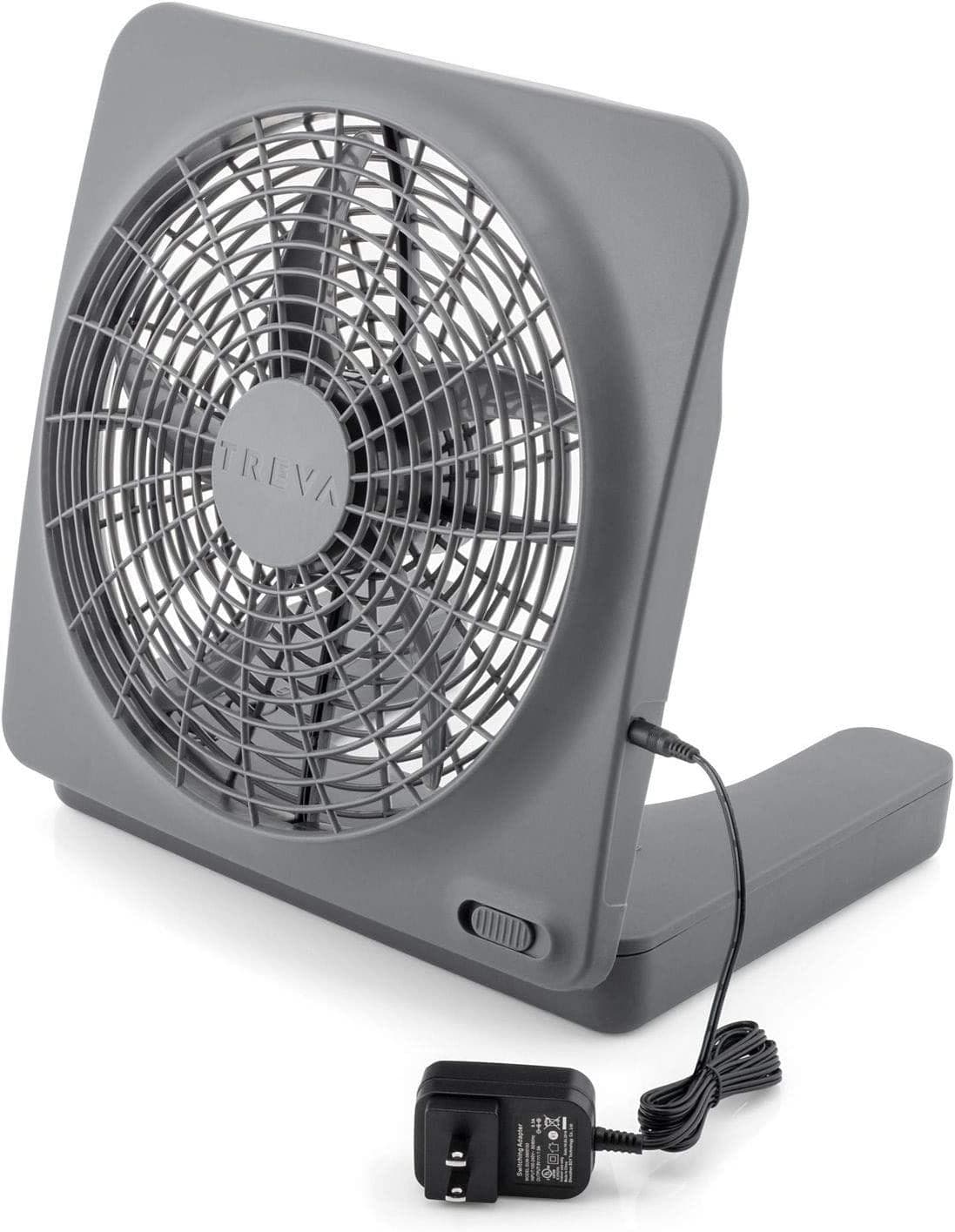 10-Inch Portable Desktop Air Circulation Battery Fan, 2 Speed, Compact Folding & Tilt Design,